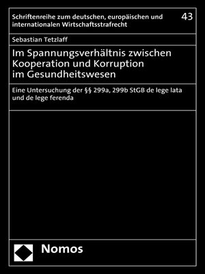 cover image of Im Spannungsverhältnis zwischen Kooperation und Korruption im Gesundheitswesen